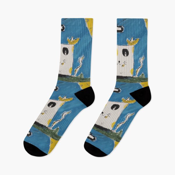 Item preview, A white square cat in a sunny summer day  designed and sold by wallartofmio.