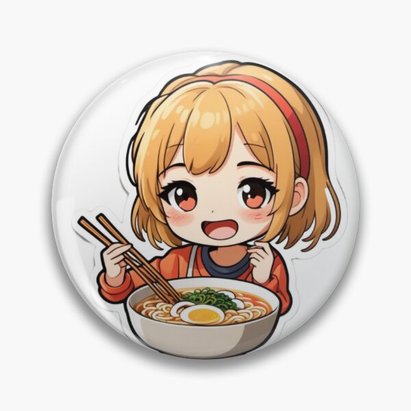 Item preview, Whimsical Illustration of a Girl Enjoying Noodles – Fun and Playful Design designed and sold by Akshakgyp.