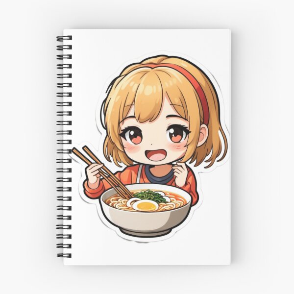 Item preview, Whimsical Illustration of a Girl Enjoying Noodles – Fun and Playful Design designed and sold by Akshakgyp.
