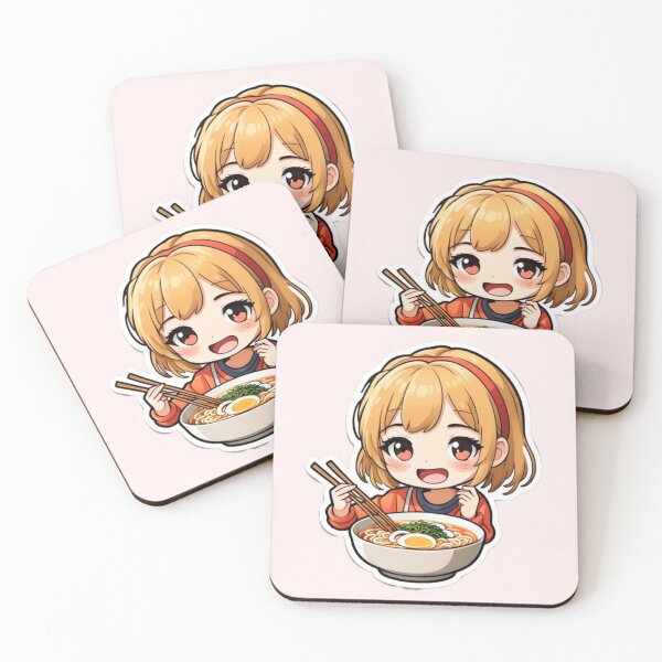 Item preview, Whimsical Illustration of a Girl Enjoying Noodles – Fun and Playful Design designed and sold by Akshakgyp.