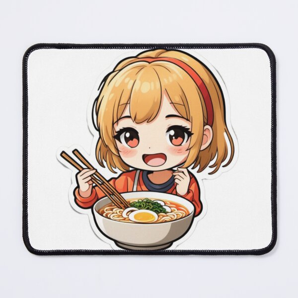Item preview, Whimsical Illustration of a Girl Enjoying Noodles – Fun and Playful Design designed and sold by Akshakgyp.