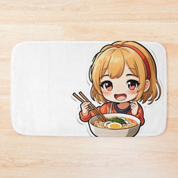 Item preview, Whimsical Illustration of a Girl Enjoying Noodles – Fun and Playful Design designed and sold by Akshakgyp.