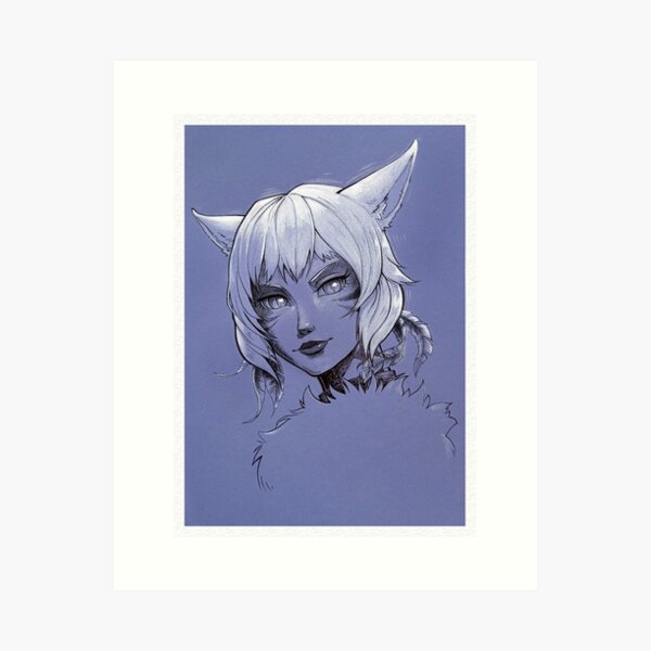 Item preview, Y'shtola Monochrome Portrait Print designed and sold by Lynzendra.