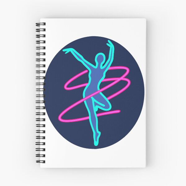 Item preview, Neon Illustration of a Dancer with Pink Ribbon Swirl on Dark Background designed and sold by Creative88Art.