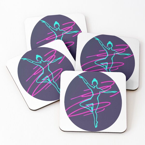 Item preview, Neon Outline of Ballet Dancer with Swirling Pink Lines designed and sold by Creative88Art.