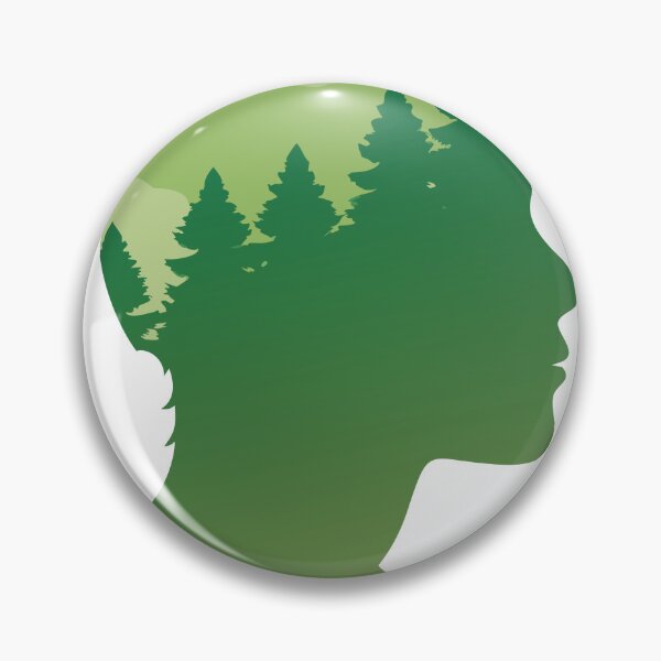 Item preview, Silhouette of Human Head with Nature Inspired Design on Black Background designed and sold by Creative88Art.