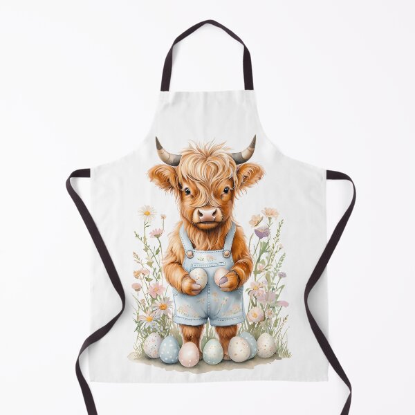 Item preview, Highland cow calf, Easter design, cow in Overalls designed and sold by DesignStudio135.