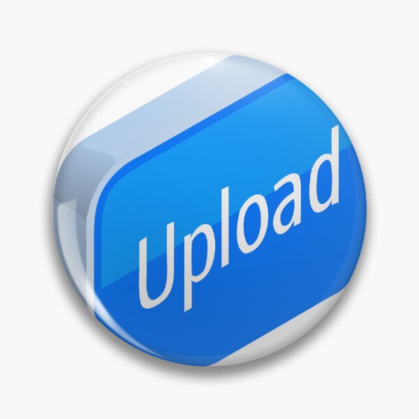 Item preview, 3D Rendered Blue Upload Button on Black Background designed and sold by Creative88Art.