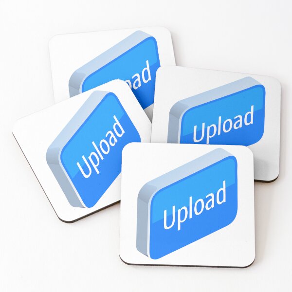 Item preview, 3D Rendered Blue Upload Button on Black Background designed and sold by Creative88Art.