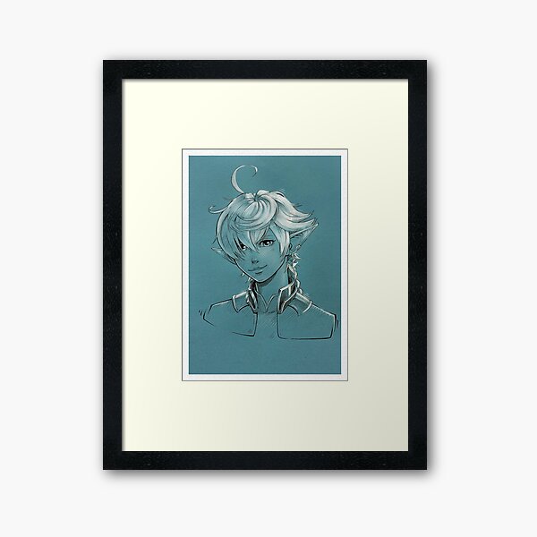 Item preview, Alphinaud Monochrome Portrait Print designed and sold by Lynzendra.