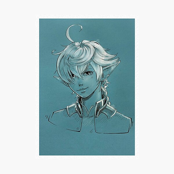 Artikel-Vorschau von Alphinaud Monochromer Portraitdruck, designt und verkauft von Lynzendra.