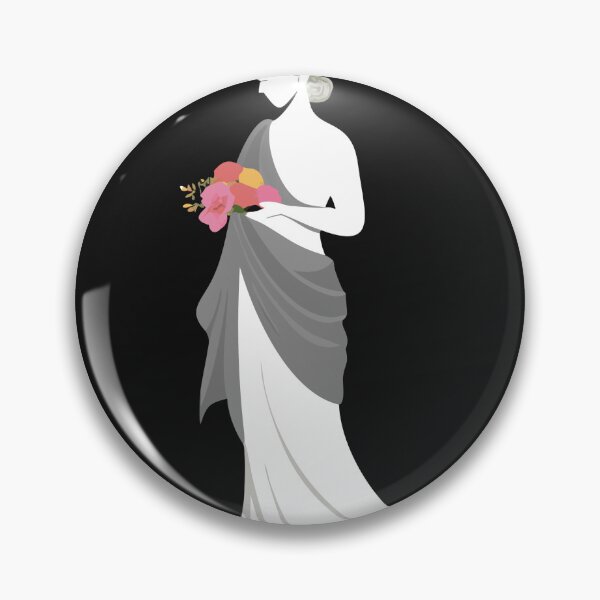 Item preview, Silhouette of Woman in Gray Gown Holding Vibrant Flower Bouquet designed and sold by Creative88Art.
