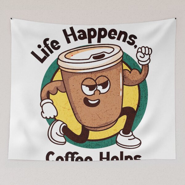 Item preview, Retro Cartoon Coffee designed and sold by Panda Creative Studio.