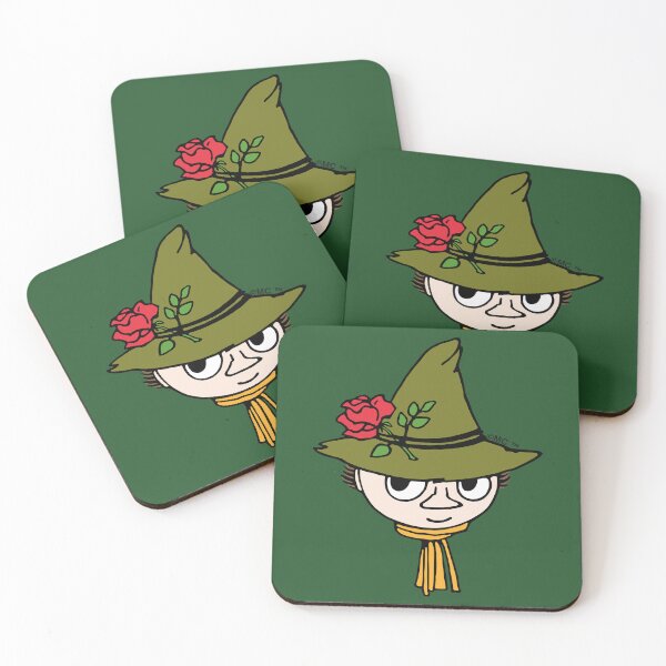 Item preview, Moomin Snufkin Head And Hat With Red Rose And Scarf designed and sold by MoominStore.