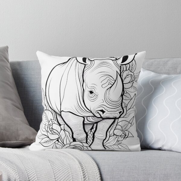 Item preview, Rhino #3 Coloring Page Pattern  designed and sold by DavidColoring.