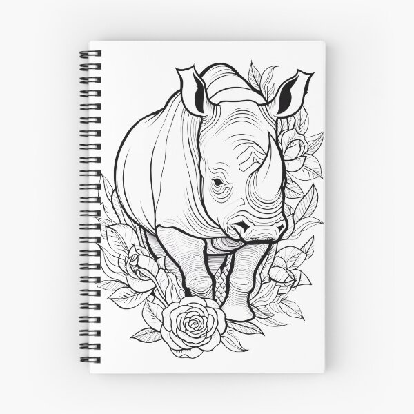 Item preview, Rhino #3 Coloring Page Pattern  designed and sold by DavidColoring.