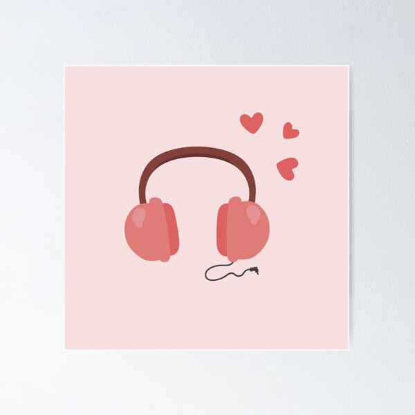 Vista previa del artículo con la obra «Auriculares de diseño plano con amor», diseñado y vendido por AlginaPugachova.