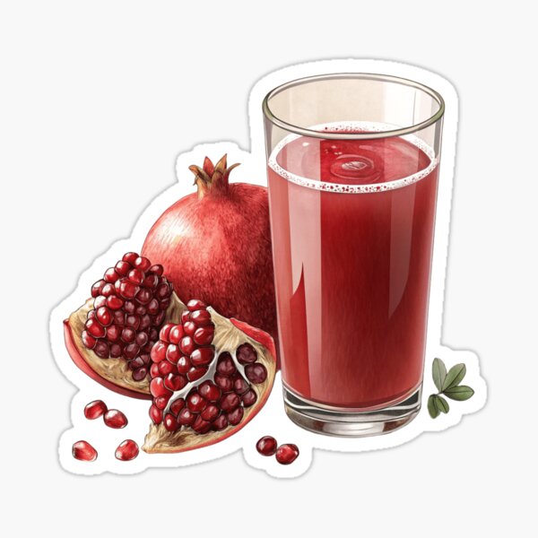 Item preview, Pomegranate Juice Digital Art – Fresh Fruit Illustration designed and sold by mandeepkaur20.