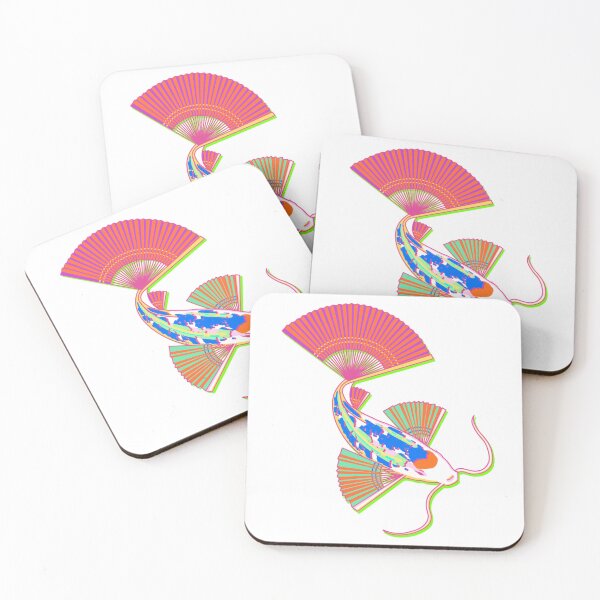 Item preview,  White Koi hand fan designed and sold by Radicalyul.