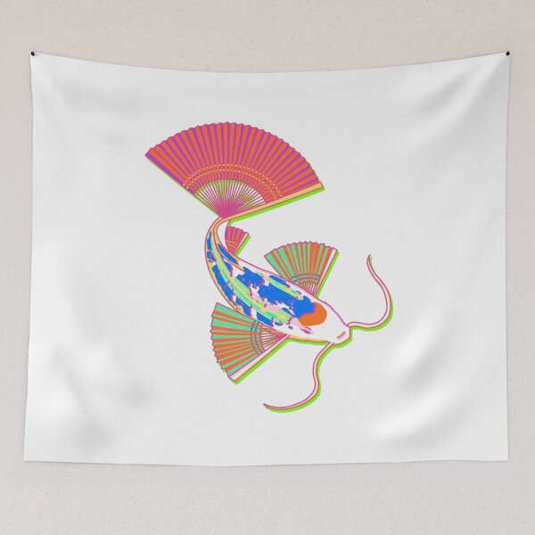 Item preview,  White Koi hand fan designed and sold by Radicalyul.
