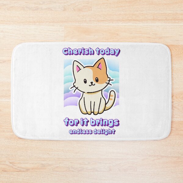 Item preview, Cherish Today For It Brings Endless Delight White Kitten Purple Glow designed and sold by SplashTastic.