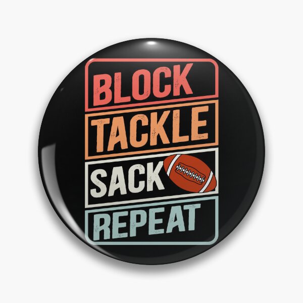 Item preview, Block Tackle Sack Repeat Retro Football Defensive Lineman designed and sold by GabrieSketcham.