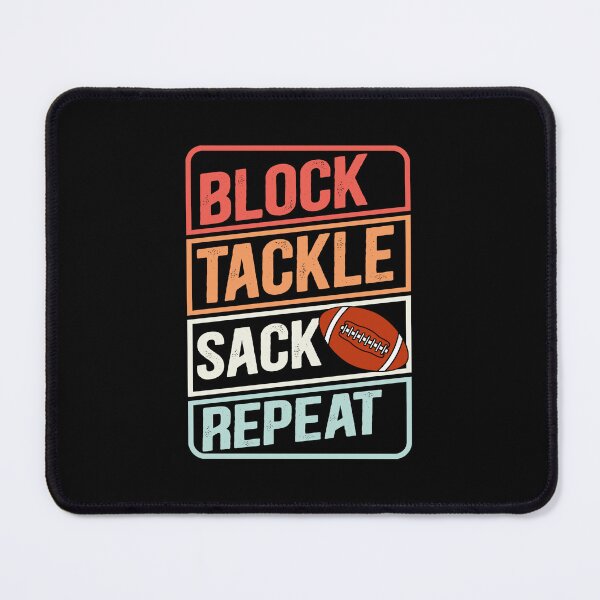 Item preview, Block Tackle Sack Repeat Retro Football Defensive Lineman designed and sold by GabrieSketcham.