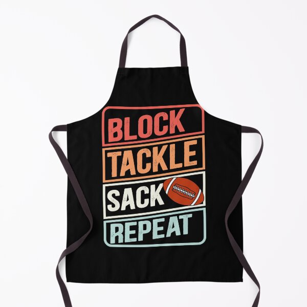 Item preview, Block Tackle Sack Repeat Retro Football Defensive Lineman designed and sold by GabrieSketcham.