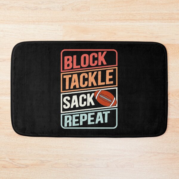 Item preview, Block Tackle Sack Repeat Retro Football Defensive Lineman designed and sold by GabrieSketcham.