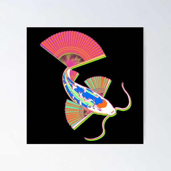 Item preview, Black Koi hand fan designed and sold by Radicalyul.