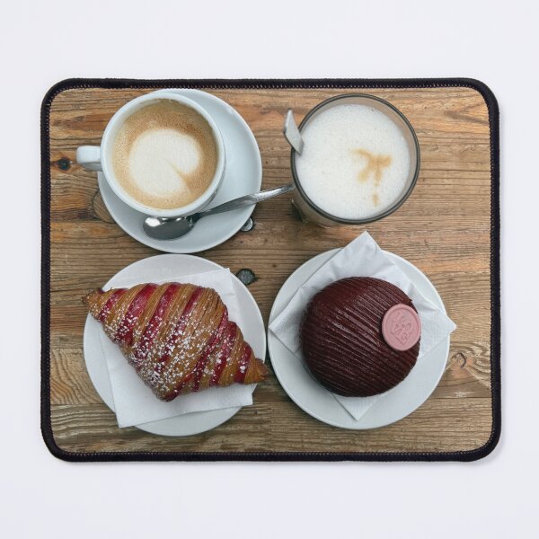 Item preview, Valentine Bakery Visit with raspberry croissant and coffee designed and sold by blacctapioca.