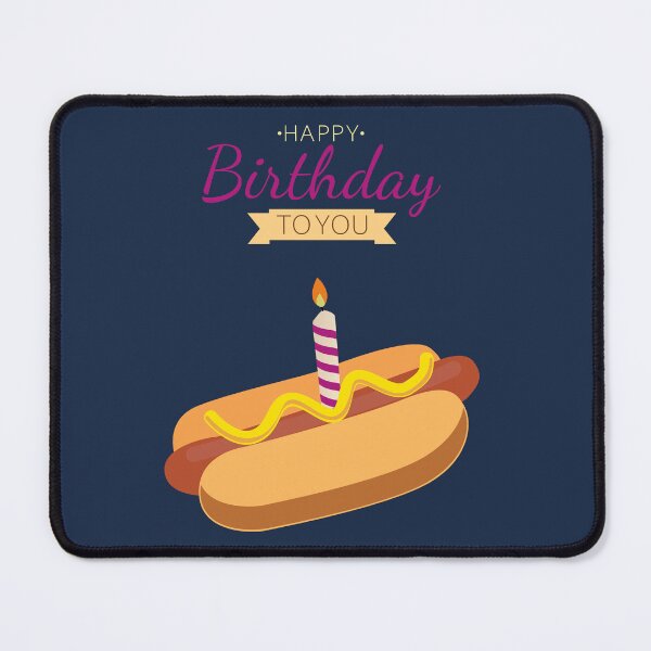Item preview, Happy Birthday Hot Dog of Sausage and Mustard with a Candle. designed and sold by AlginaPugachova.