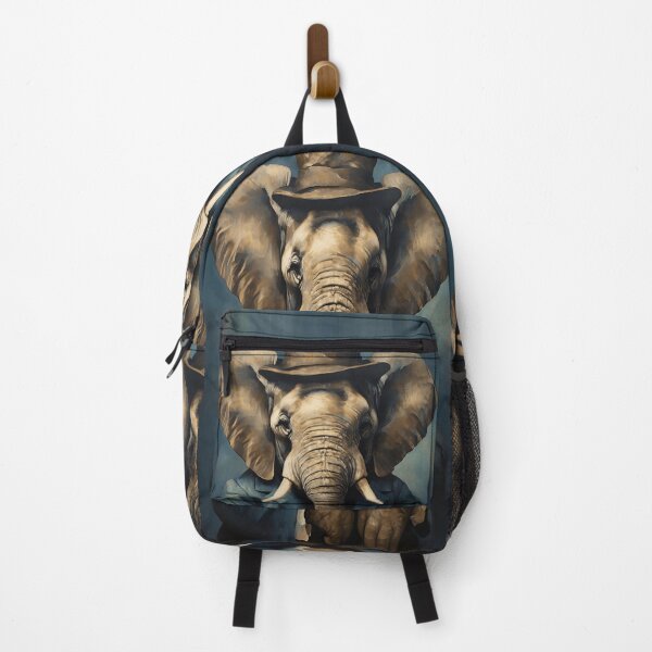 Item preview, Vintage Animal Art: Elephant Gentleman with a Hat Portrait | Animal Art | Oil Painting | Animal Portrait designed and sold by UnhingedBird.