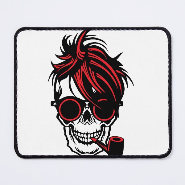 Item preview, skull hipster bearded pipe round sunglasses punk hairstyle designed and sold by Achille3777.
