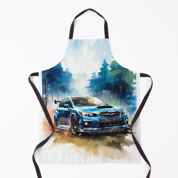 Item preview, Energetic Watercolor Style With Vibrant Blue Rally Car in Forest Motion designed and sold by RevUpDesign.