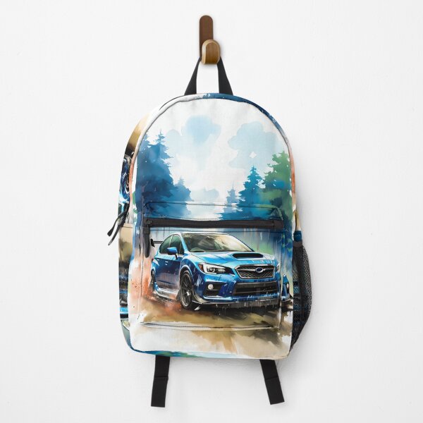 Item preview, Energetic Watercolor Style With Vibrant Blue Rally Car in Forest Motion designed and sold by RevUpDesign.