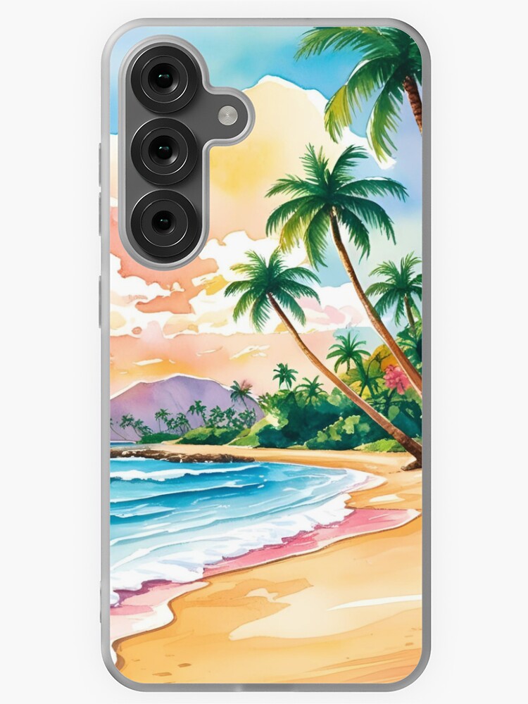 Aperçu 1 sur 4. Coque Samsung Galaxy avec l'œuvre Pastel Hawaï Aquarelle Paradis Ambiance Été créée et vendue par ErSaSolutions.