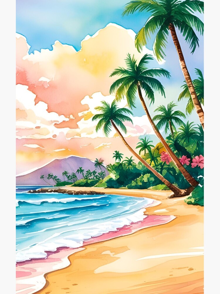 Aperçu 4 sur 4. Coque Samsung Galaxy avec l'œuvre Pastel Hawaï Aquarelle Paradis Ambiance Été créée et vendue par ErSaSolutions.