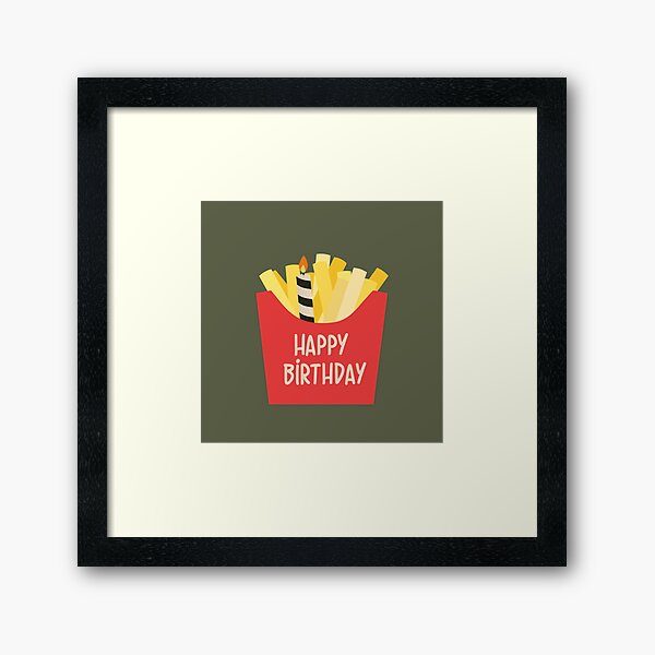 Artikel-Vorschau von Abbildung: Alles Gute zum Geburtstag Pommes Frites mit Kerze, designt und verkauft von AlginaPugachova.
