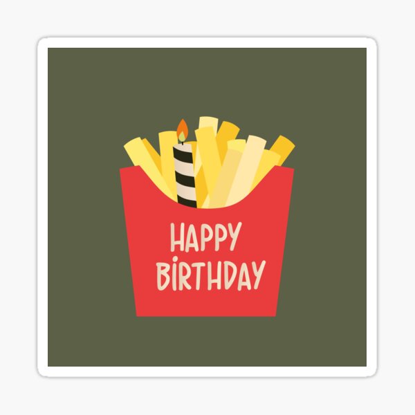 Item preview, Illustration Happy Birthday French Fries with Candle	 designed and sold by AlginaPugachova.
