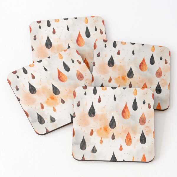 Item preview, Burnt Orange & Black Teardrop Rain – Moody Watercolor Design designed and sold by Art Garden.