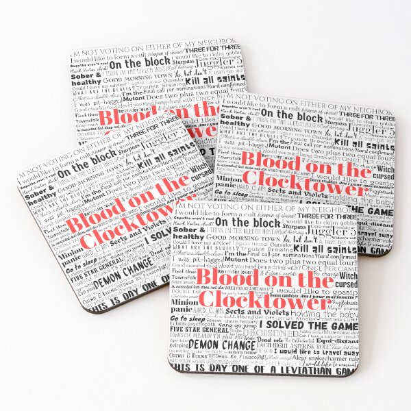 Item preview, Blood on the Clocktower Inspired Vocab Black and Red designed and sold by clocktowernerd.