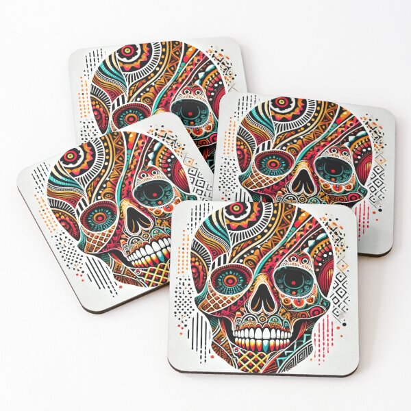 Item preview, Colourful African Tribal Skull A Bold Fusion of Tradition & Modernity designed and sold by OandSDesigns23.