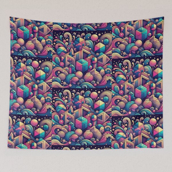 Item preview, Neon colors and geometric decorative pattern  designed and sold by Dogandesighn.