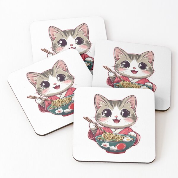 Item preview, Cute cat eating ramen designed and sold by dharanna.