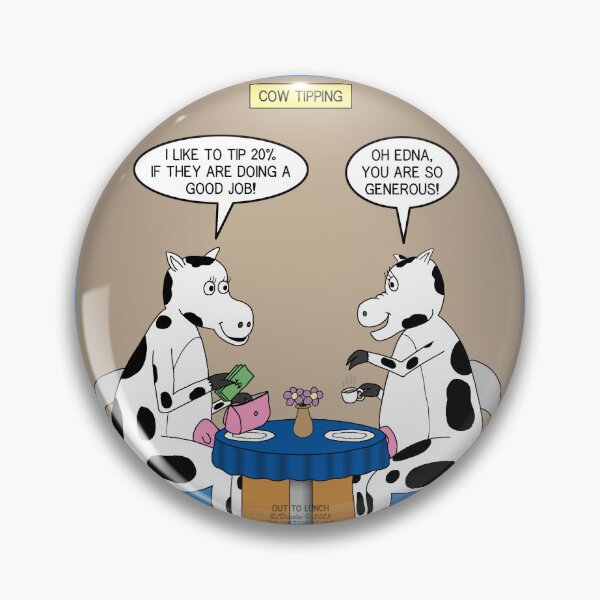 Item preview, Cow Tipping designed and sold by Out to Lunch Cartoons and More.