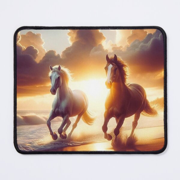 Item preview, Freedom by the sea – wild horses at sunset designed and sold by M-Masterpieces.