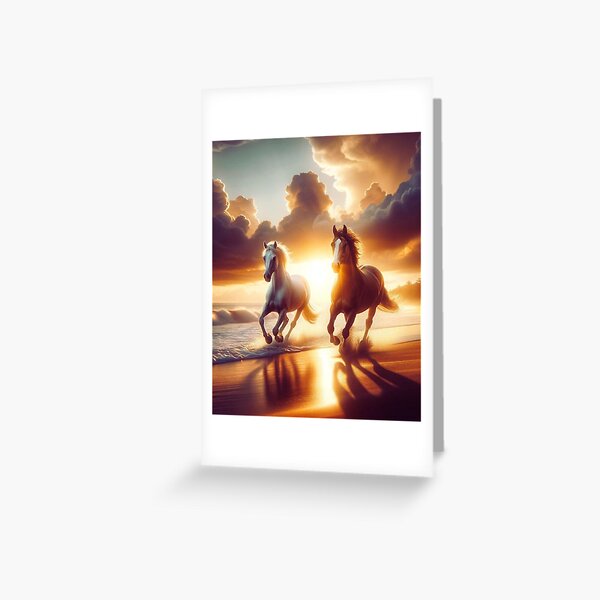Item preview, Freedom by the sea – wild horses at sunset designed and sold by M-Masterpieces.