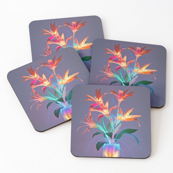 Item preview, Neon Fiber Optic Floral Glow – Futuristic Botanical Art & UV Ikebana designed and sold by The Art Morpher.
