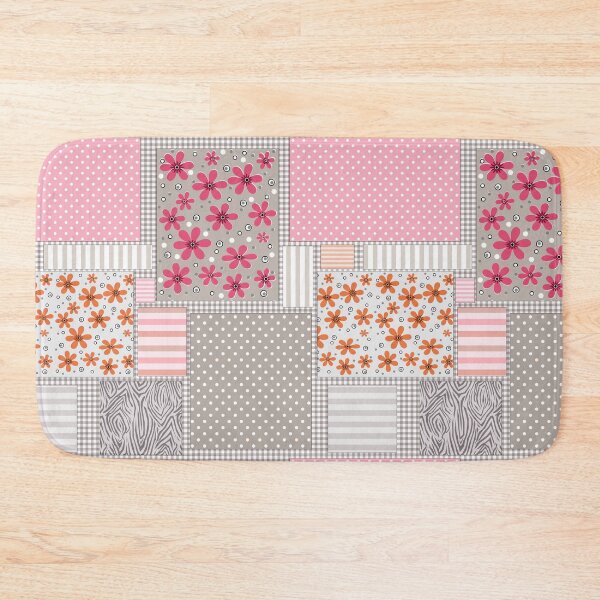 Item preview, Bright patchwork of scraps of flowers polka dots striped designed and sold by fuzzyfox.